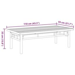 Berkfield Home Beautiful Coffee Table 110x55x35 cm Bamboo in Brown - Size: 110 x 55 x 35 cm - thumbnail 8