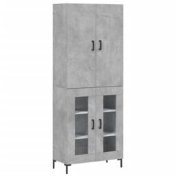Berkfield Home Highboard Concrete Grey 69.5x34x180 cm Engineered Wood - thumbnail 2