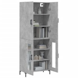 Berkfield Home Highboard Concrete Grey 69.5x34x180 cm Engineered Wood - thumbnail 3