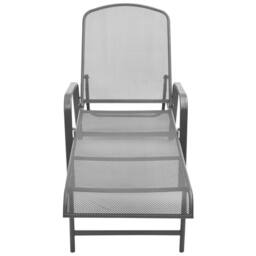 Berkfield Home Sun Loungers 2 pcs with Table Steel Anthracite in Dark Grey - thumbnail 4
