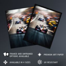 "Artery8 Wall Art Print F1 Motorsport Speed Blur Racing Car For Him Fan Man Cave Poster - Size: W24"" x H32""" - thumbnail 2