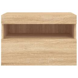 Berkfield Home TV Wall Cabinet with LED Lights Sonoma Oak 60x30x40 cm in Light Tan - Size: 60 x 30 x 40 cm - thumbnail 9