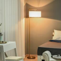 Wyld Haus Kesu Rolo Gold & White Modern Floor Lamp with Linen Shade 153 cm - thumbnail 3
