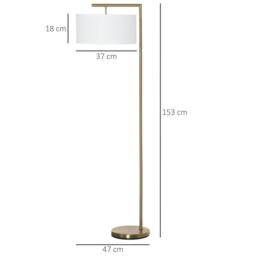 Wyld Haus Kesu Rolo Gold & White Modern Floor Lamp with Linen Shade 153 cm - thumbnail 4