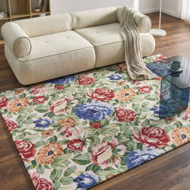 Wyld and Coco Multicolour Cotton Jacquard Flat-Weave Rug 200 x 300 cm - Size: 200 cm x 300 cm - image 1