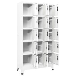 Berkfield Home Locker Cabinet White 90x40x180 cm Steel - Size: 90 x 40 x 180 cm - thumbnail 3