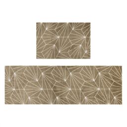 JVL Mega Doormat & Runner - Brown Geo - Size: 150 cm x 100 cm