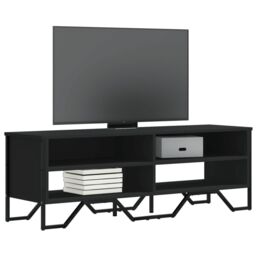 Berkfield Home TV Cabinet Black 122x34x41 cm Engineered Wood - Size: 122 x 34 x 41 cm - thumbnail 1