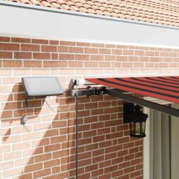 Berkfield Home Manual Retractable Awning with LED Orange & Brown 450x300 cm - thumbnail 4
