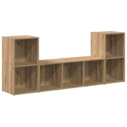 Berkfield Home TV Cabinet Set 3 pcs Brown 107 x 35 x 37 cm Engineered wood - thumbnail 1