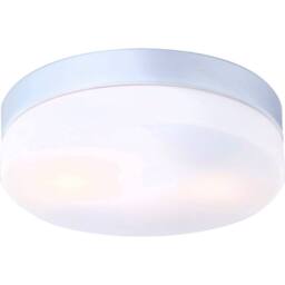 Netlighting Vranos Outdoor Flush Silver Metallic IP44 Opal Glass Shade 2x E27