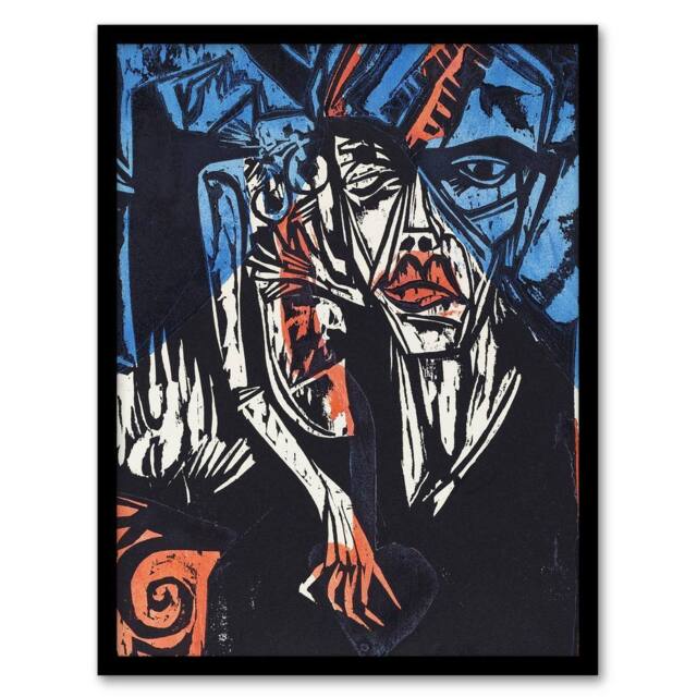 Artery8 The Agonies of Love Ernst Ludwig Kirchner Framed Wall Art Print - Size: A3 - image 1