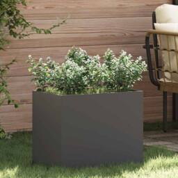 Berkfield Home Stunning Garden Planter Black 50 x 32 x 40 cm Cold-rolled steel - thumbnail 2