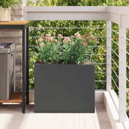 Berkfield Home Stunning Garden Planter Black 50 x 32 x 40 cm Cold-rolled steel - thumbnail 4