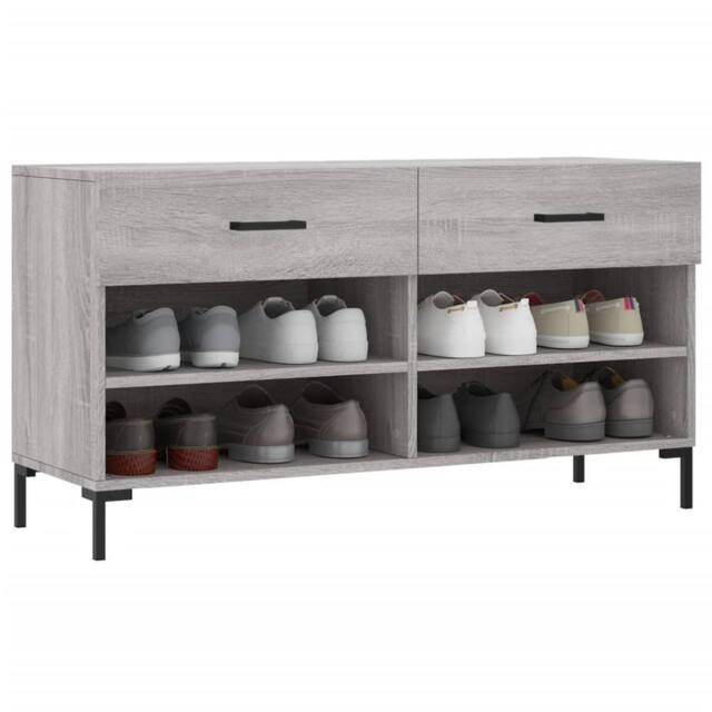 Berkfield Home Shoe Bench Grey Sonoma 102x35x55 cm Engineered Wood - Size: 102 x 35 x 55 cm - image 1