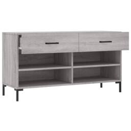 Berkfield Home Shoe Bench Grey Sonoma 102x35x55 cm Engineered Wood - Size: 102 x 35 x 55 cm - thumbnail 5