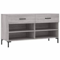 Berkfield Home Shoe Bench Grey Sonoma 102x35x55 cm Engineered Wood - Size: 102 x 35 x 55 cm - thumbnail 3