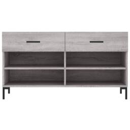 Berkfield Home Shoe Bench Grey Sonoma 102x35x55 cm Engineered Wood - Size: 102 x 35 x 55 cm - thumbnail 6