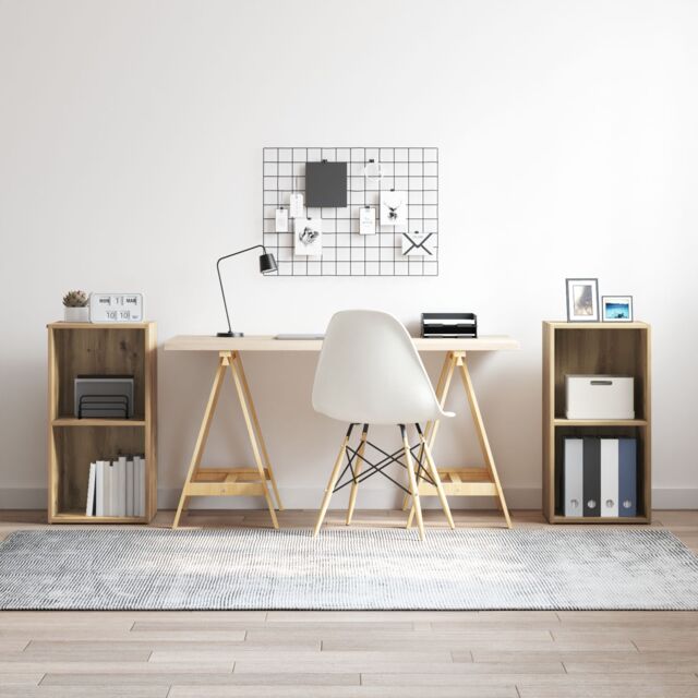 Berkfield Home 2 pcs Artisan Oak Engineered wood in Brown - image 1