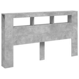Berkfield Home LED Headboard Concrete Grey 180x18.5x103.5 cm Engineered Wood - thumbnail 3
