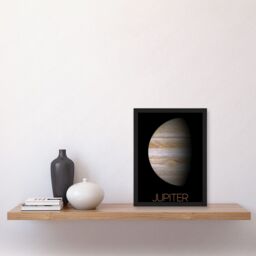 Artery8 NASA Our Solar System Jupiter Planet Image Red Spot Artwork Framed Wall Art Print A4 in Black - thumbnail 2