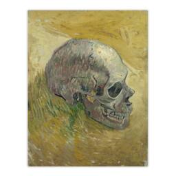 "Artery8 Human Skull Study in Yellow Van Gogh Vintage Wall Art Print Poster - Size: W24"" x H32""" - thumbnail 1