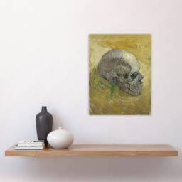 "Artery8 Human Skull Study in Yellow Van Gogh Vintage Wall Art Print Poster - Size: W24"" x H32""" - thumbnail 4