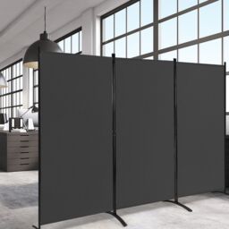 Costway 3 Panels Freestanding Room Divider Wall Folding Room Partition Separator Privacy Black - thumbnail 5