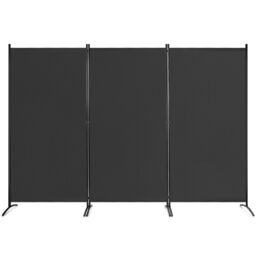 Costway 3 Panels Freestanding Room Divider Wall Folding Room Partition Separator Privacy Black - thumbnail 1