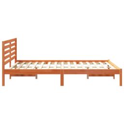 Berkfield Home with Headboard Wax brown 140 x 210 cm Solid pine wood - thumbnail 7