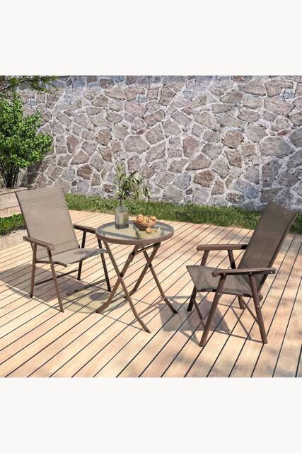 Living and Home Alexsia 2 Seater Dining Bistro Set in Brown - image 1