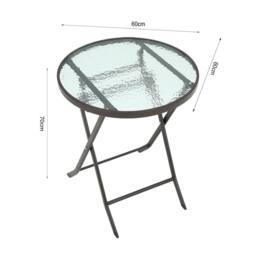 Living and Home Alexsia 2 Seater Dining Bistro Set in Brown - thumbnail 7