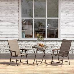 Living and Home Alexsia 2 Seater Dining Bistro Set in Brown - thumbnail 2