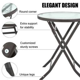 Living and Home Alexsia 2 Seater Dining Bistro Set in Brown - thumbnail 4