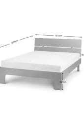 Julian Bowen Manhattan High Gloss Bed in Grey - Size: Double - thumbnail 4