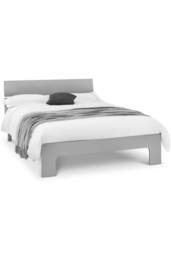 Julian Bowen Manhattan High Gloss Bed in Grey - Size: Double - thumbnail 2