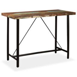 Berkfield Home Beautiful Bar Table Solid Reclaimed Wood 150x70x107 cm in Brown - Size: 150 x 70 x 107 cm - thumbnail 2