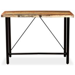 Berkfield Home Beautiful Bar Table Solid Reclaimed Wood 150x70x107 cm in Brown - Size: 150 x 70 x 107 cm - thumbnail 3
