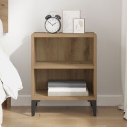 Berkfield Home Bedside Cabinet Artisan Oak 40x30x50 cm Engineered Wood in Brown - Size: 40 x 30 x 50 cm - thumbnail 4