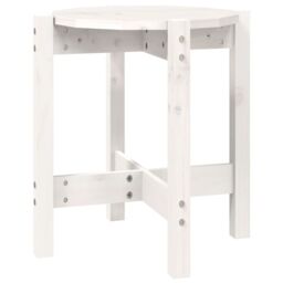 Berkfield Home Coffee Table White Ã˜ 42.5x45 cm Solid Wood Pine - thumbnail 2