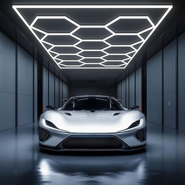 VOGREX 14 Hexagon LED Lights Hex Car Detail/Workshop Lighting UK in White - image 1