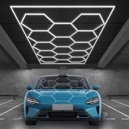 VOGREX 14 Hexagon LED Lights Hex Car Detail/Workshop Lighting UK in White - thumbnail 4