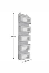 Living and Home 5 Pockets Over the Door Non Woven Fabric Organizer Hanging Storage in Grey - thumbnail 6