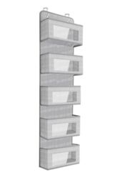 Living and Home 5 Pockets Over the Door Non Woven Fabric Organizer Hanging Storage in Grey - thumbnail 2