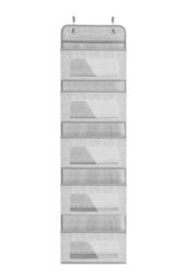Living and Home 5 Pockets Over the Door Non Woven Fabric Organizer Hanging Storage in Grey - thumbnail 4