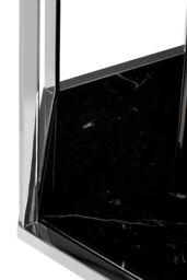 Orsina Black & Silver End Table, Small Side Table By Couch, Settee Side Table, Black Marble Top Sofa Side Table - thumbnail 3