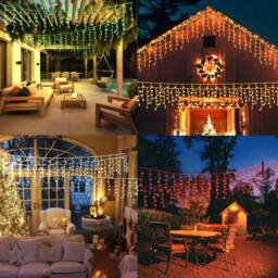 Bright Zeal 2 Pack RGB Smart Icicle Christmas Lights, 66ft 299*2 LED in White - thumbnail 6