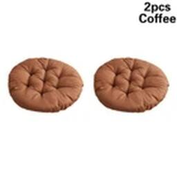 Havendro 2X Coffee Round Chair Seat Pad Cushions Dining Garden Patio Pillow in Brown - thumbnail 1