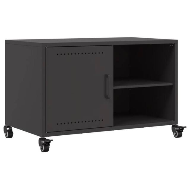Berkfield Home TV Cabinet Black 68x39x43.5 cm Steel - image 1