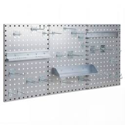 Costway Wall-Mounted Pegboard Kit Pegboard Tool Organizing Kit w/ 3 Pegboards in Silver - thumbnail 3